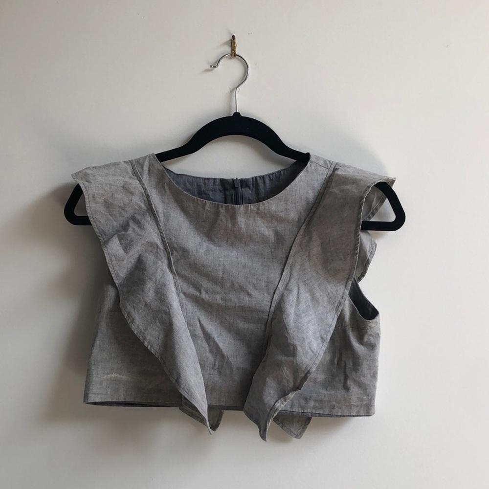 Viva Aviva Magnolia Ruffle crop top, size S, made in USA